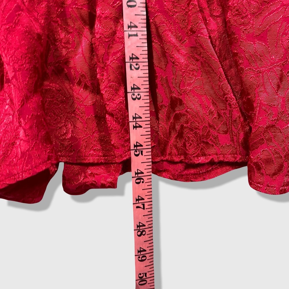 New Frontier Maxi Dress Women Size 3 Red Vintage Jacquard Coquette Goth Romantic - Picture 9 of 10